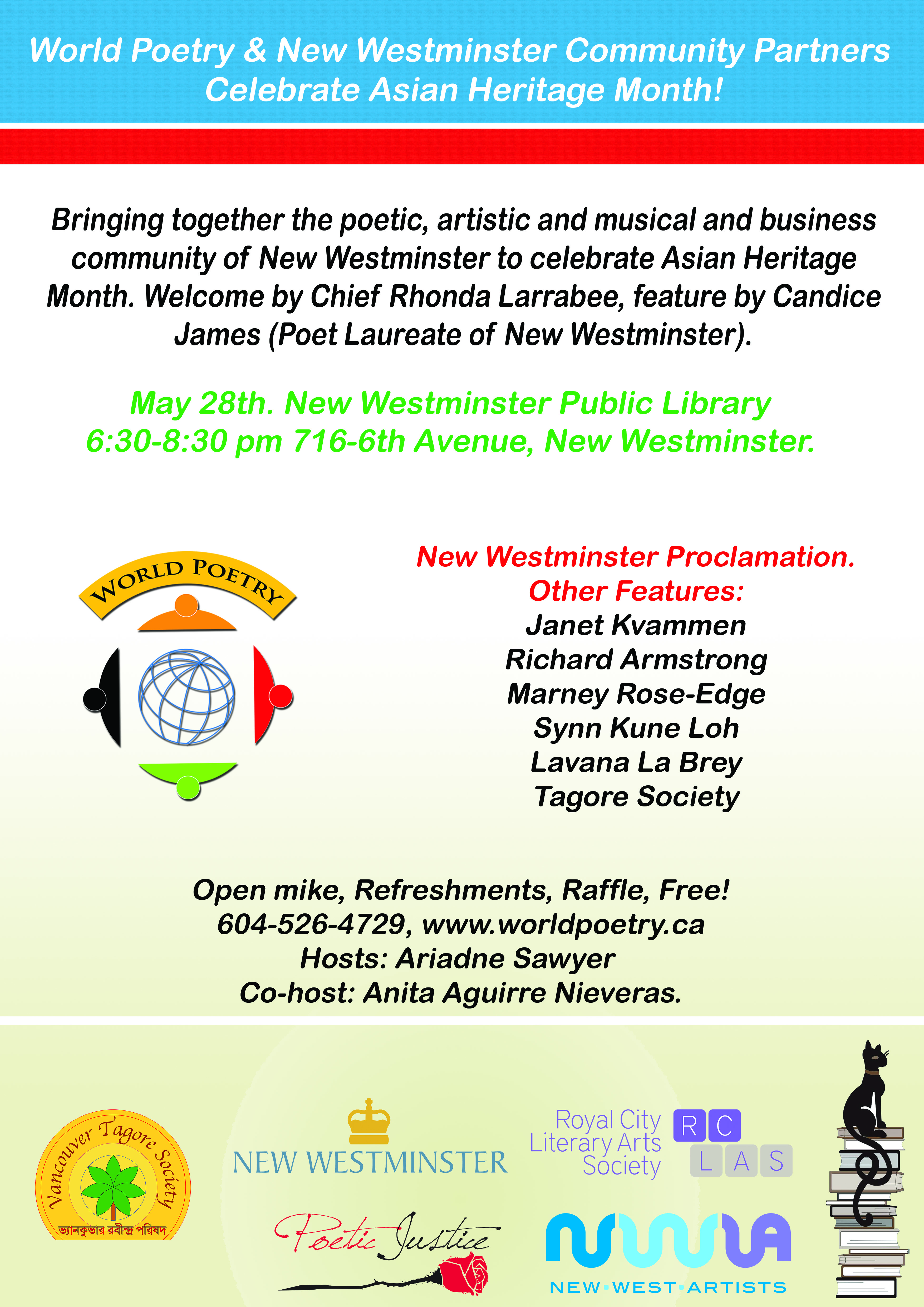 World Poetry and partners Celebrate Asian Heritage Month, May 28th