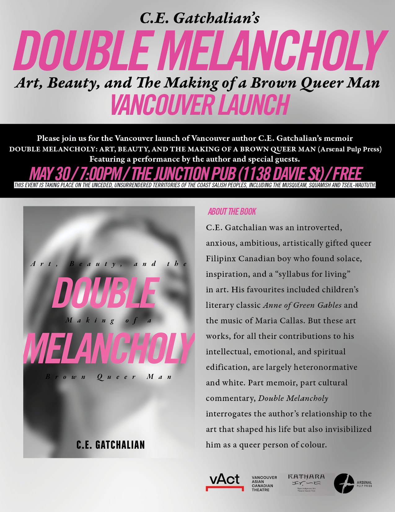 Vancouver Launch of C.E. Gatchalian’s DOUBLE MELANCHOLY