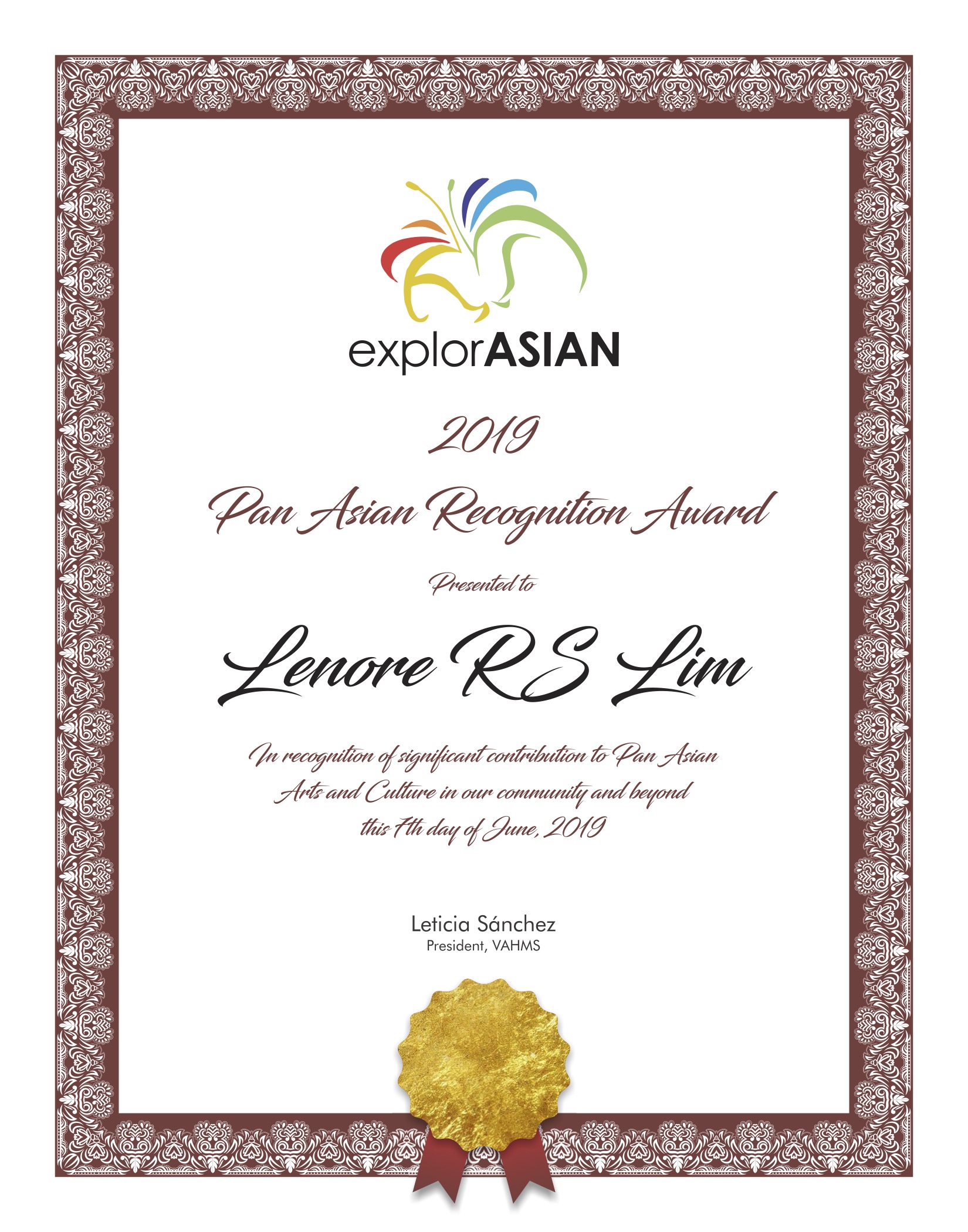 2019 Pan-Asian Recognition Award Winners